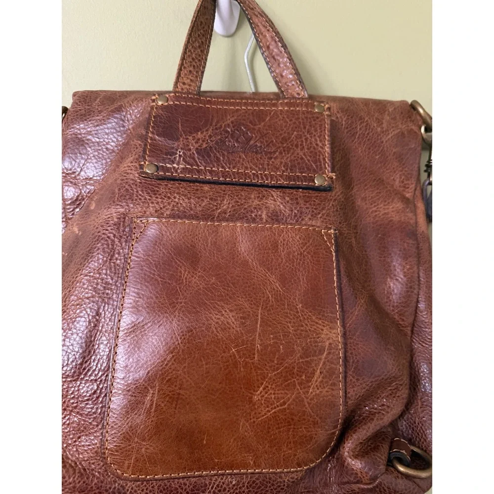 Patricia Nash Luzille Leather Convertible Backpack Crossbody Bag Distressed